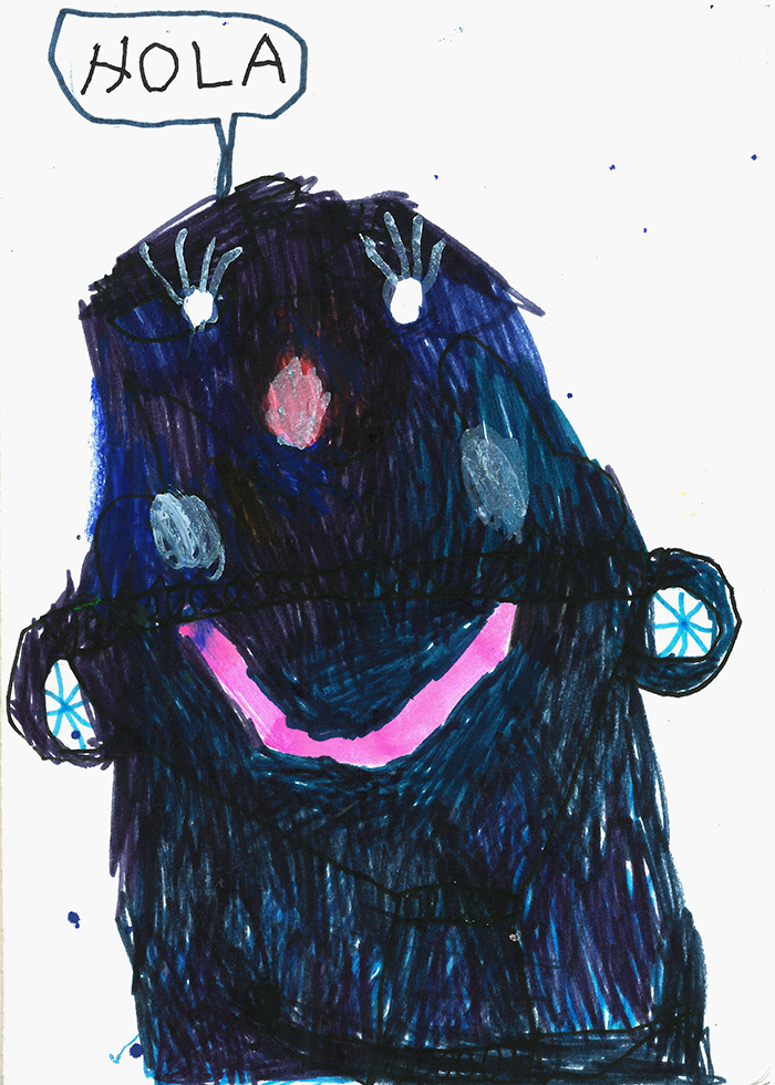 Bel Fullana – HOLA!. Marker pen on paper. 15 x 21 cm. 2017