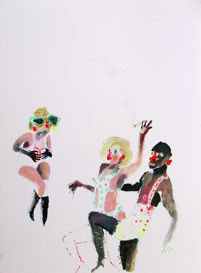Bel Fullana – PERREA!. Oil and pen on paper. 42 x 29’7 cm. 2012