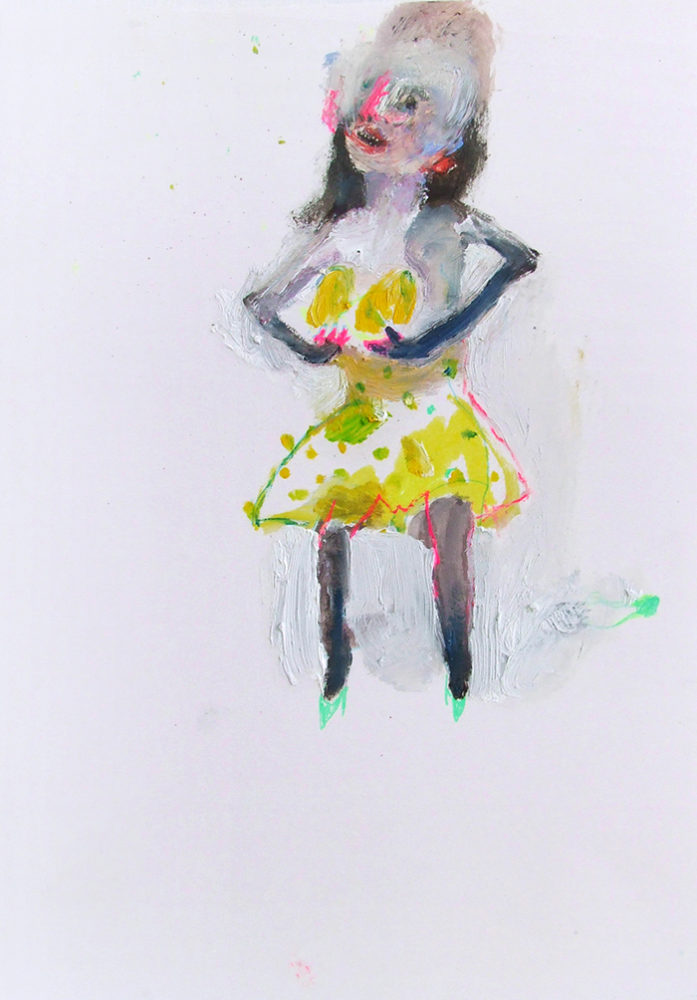 Bel Fullana – FREE MELONS. Oil and pen on paper. 29’7 x 21cm. 2012