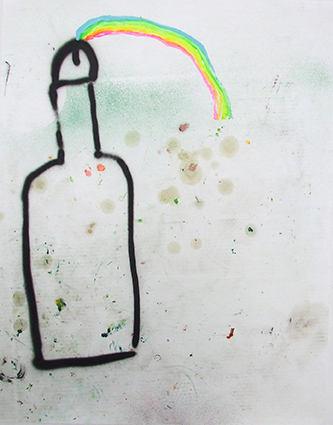 Bel Fullana – ORGASMUS (Sex on the beach). Spray and acrylic on paper. 90 x 70 cm. 2016