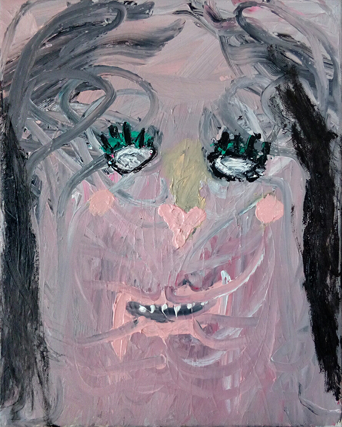 Bel Fullana – MAKE-UP BEAST. Oil on canvas. 41 x 33 cm. 2017