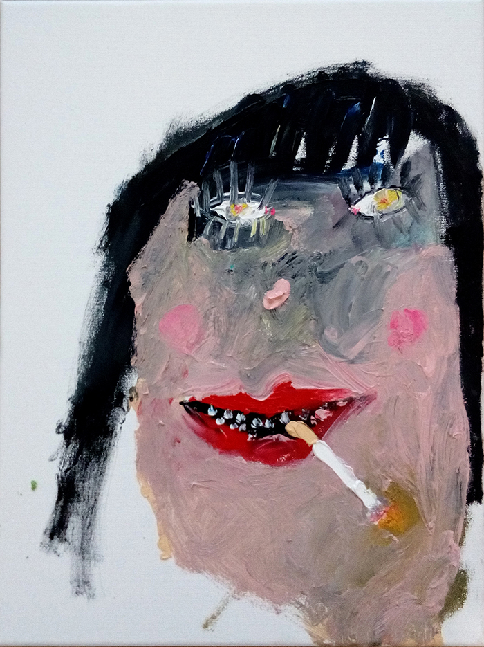 Bel Fullana – TARZANA FUMA. Oil on canvas. 40 x 30 cm. 2017