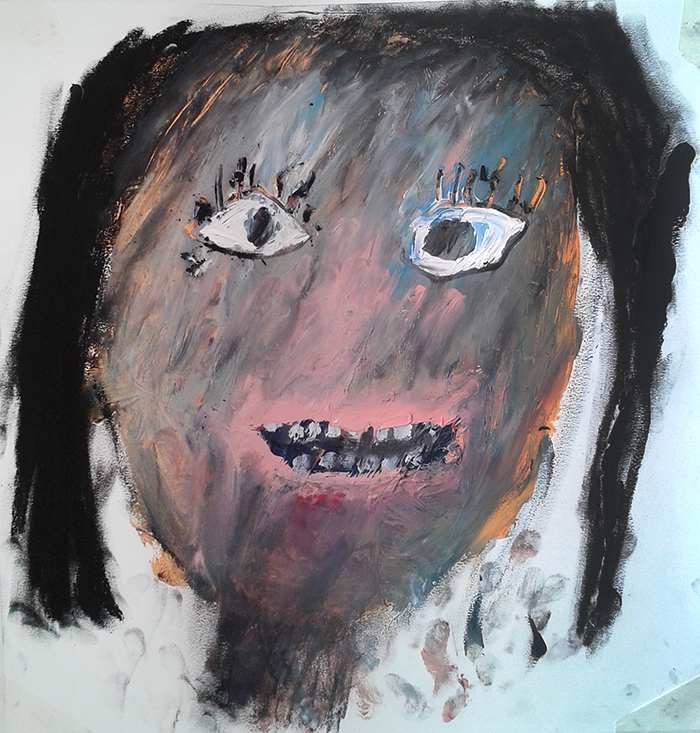 Bel Fullana – AZUCENA. Oil and charcoal on paper. 24 x 24 cm. 2015
