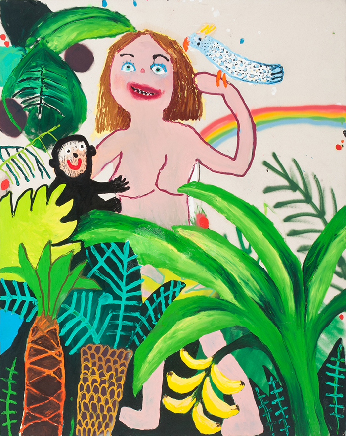 Bel Fullana – TARZANA. Oil, acrylic, charcoal and spray on canvas. 162 x 130 cm. 2016