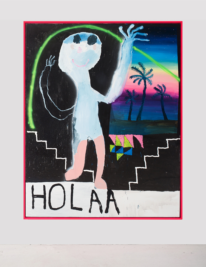 Bel Fullana – MARCIANO CALIFORNIANO. Oil, Chinese ink and spray on canvas. 162 x 130 cm. 2016