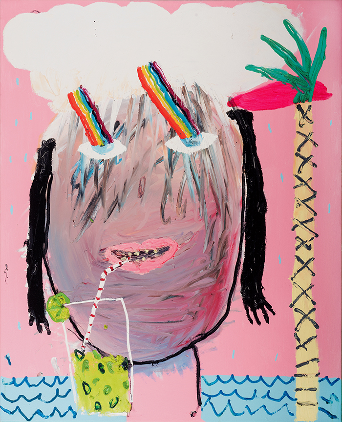Bel Fullana – SÚPER MOHITO CÓSMICO. Oil and acrylic on canvas. 100 x 81 cm. 2016