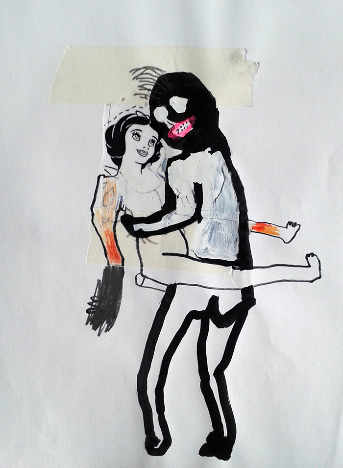 Bel Fullana – THE BOYFRIEND. Marker pen, pencil, pen and collage on paper. 29’7 x 21 cm. 2013.